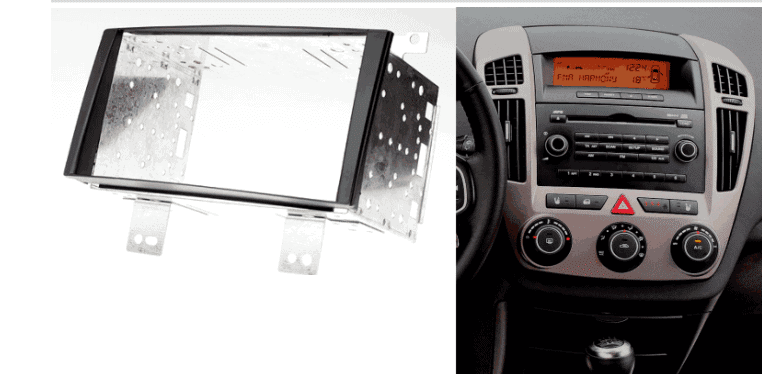 1-DIN Paneel met aflegbakje. Kia Cerato 2003-2005 Kleur: Zwart