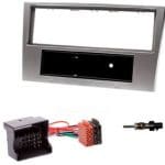 Opel astra (H) / corsa d / zafira b 1dininbouwframe met kabel en antenne kit frame autoradio kleur zilver