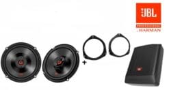 Fiat Punto JBL premium voordeur speakers (2007-2019) + Subwoofer 200Watt Audio upgrade 180W / 60Watt RMS + ringen