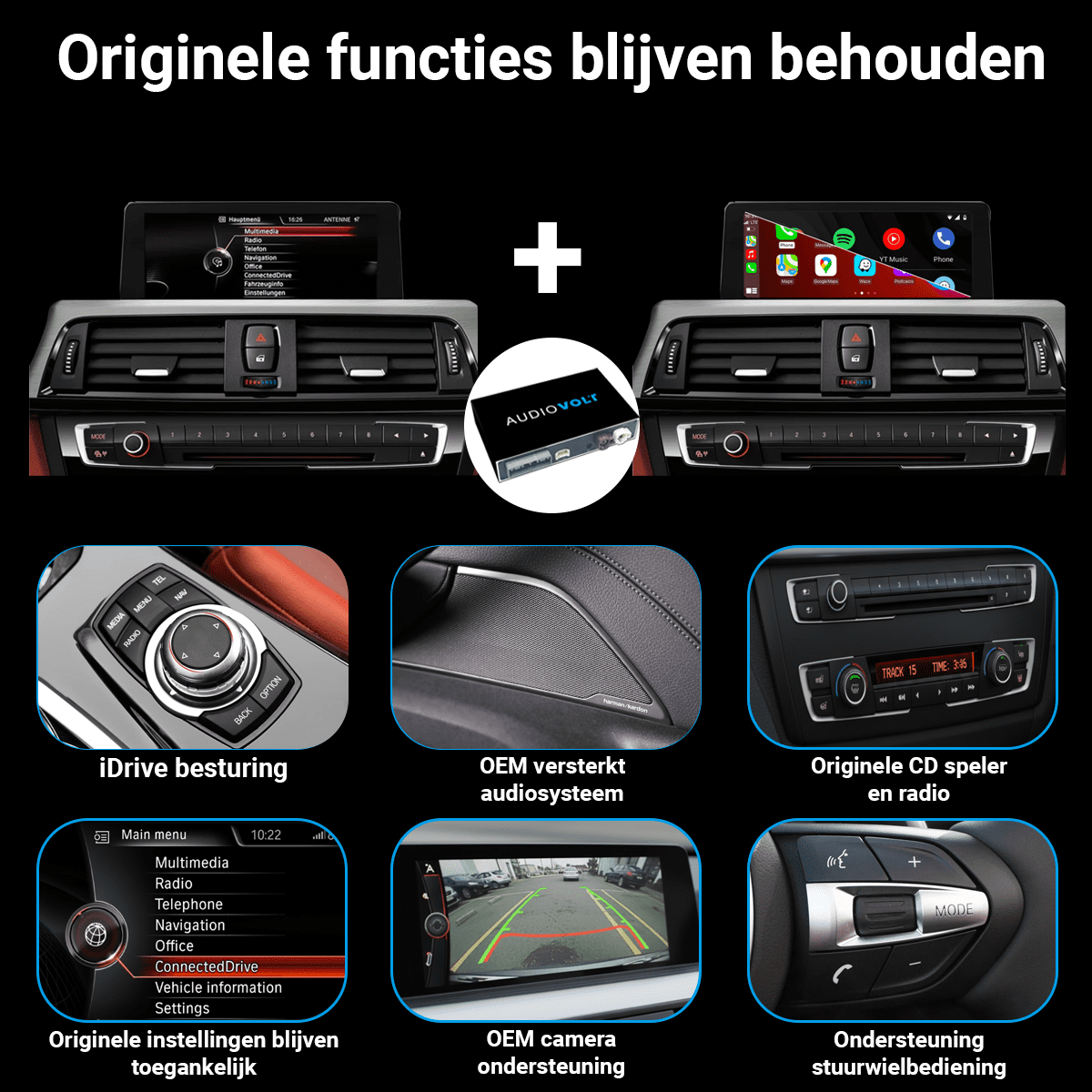 Wireless Carplay Android auto en screen mirroring voor BMW CIC