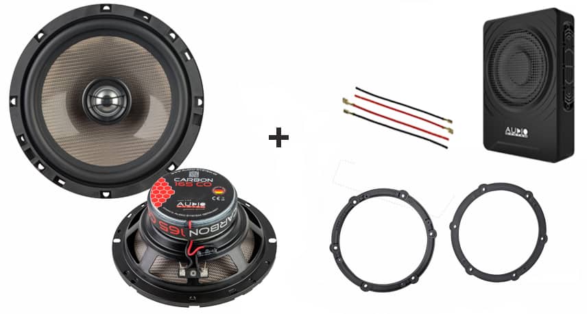 Pioneer 6.5" 300W Coaxial Speakers + Adapters For Peugeot Expert Front Doors