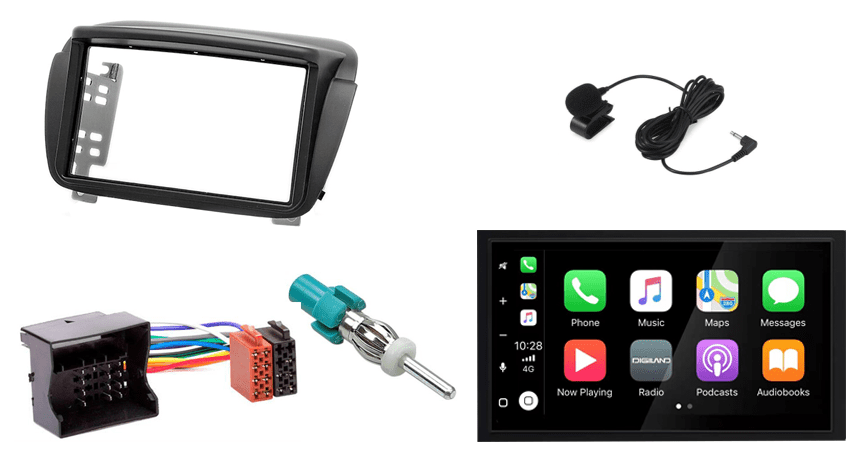 Mascherina Autoradio 1 DIN ISO Per Fiat Doblò 2 (2009-2014) E Opel Combo D (2011+) – Nero Lucido, Montaggio Semplice