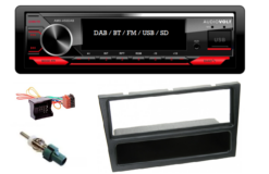 DAB / BT autoradio Opel Agila, Combo C, Meriva, Tigra (zwart)  en meer modellen | 4x50 watt | multicolor | Audiovolt AMS-450DAB