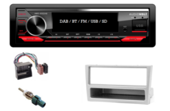 1 din bluetooth bluetooth autoradio Opel Astra G, Corsa C, Vectra C, Vivaro (Zilver) en meer modellen  | 4x50 watt | multicolor | Audiovolt AMS-450DAB