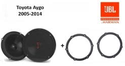 Toyota Aygo speakers Audio upgrade voordeur JBL 225W / 45Watt RMS + ringen